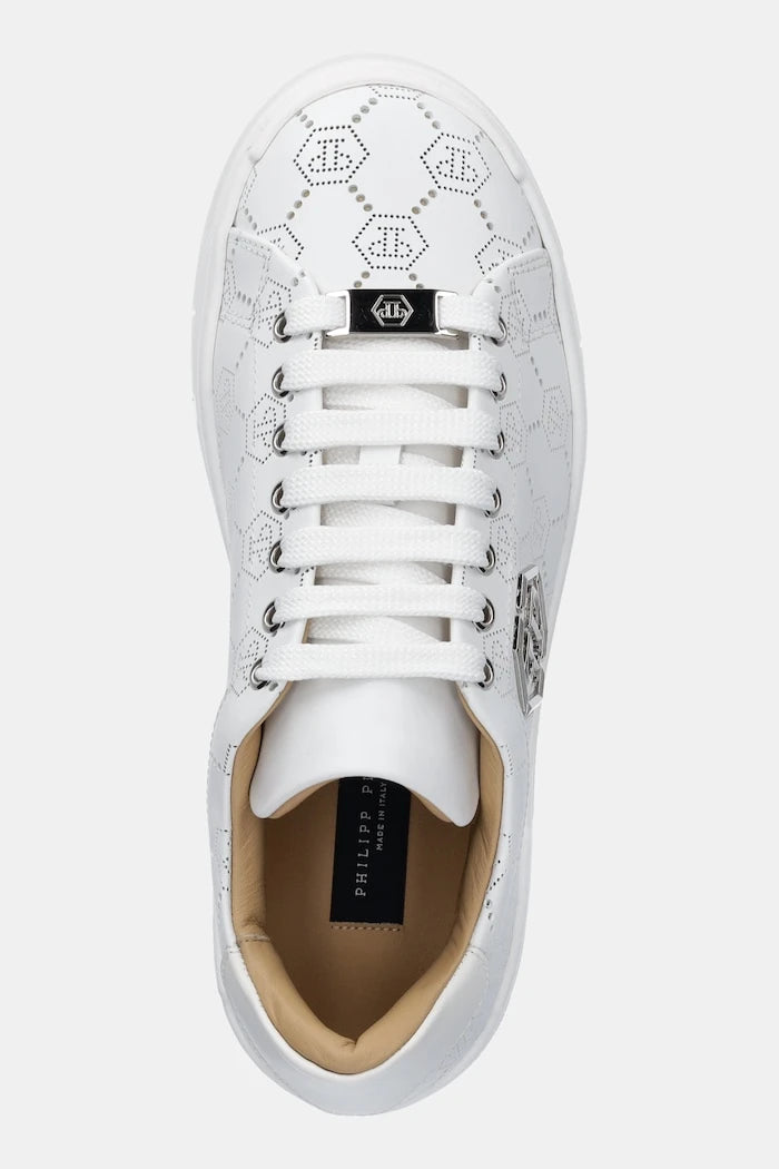 Кожени маратонки Philipp Plein Lo-Top Monogram