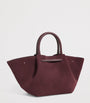Demellier Burgundy Medium Suede New York Tote Bag