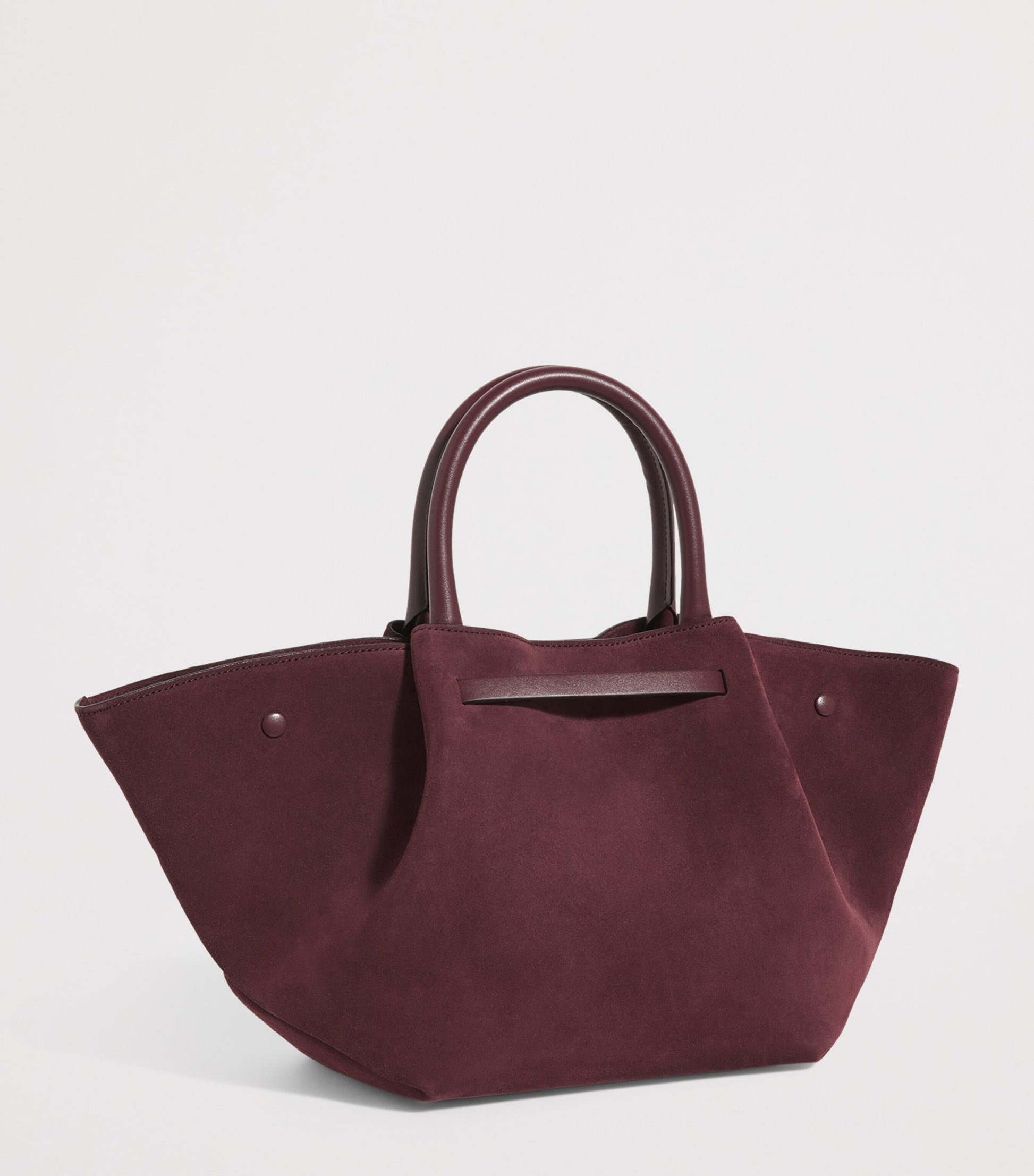 Demellier Burgundy Medium Suede New York Tote Bag