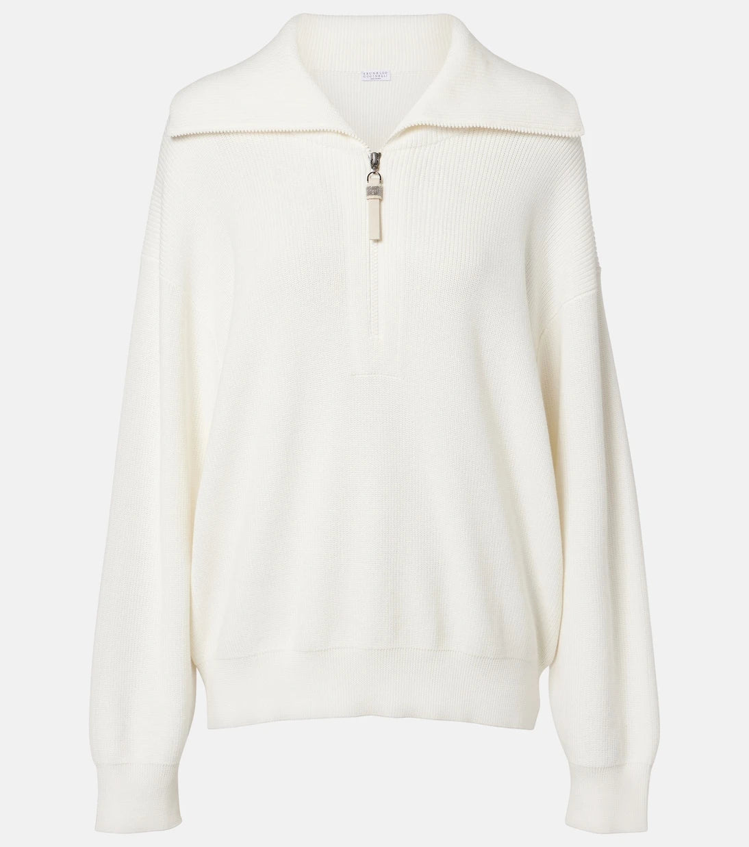 Brunello Cucinelli - Monili oversized cotton half-zip sweater