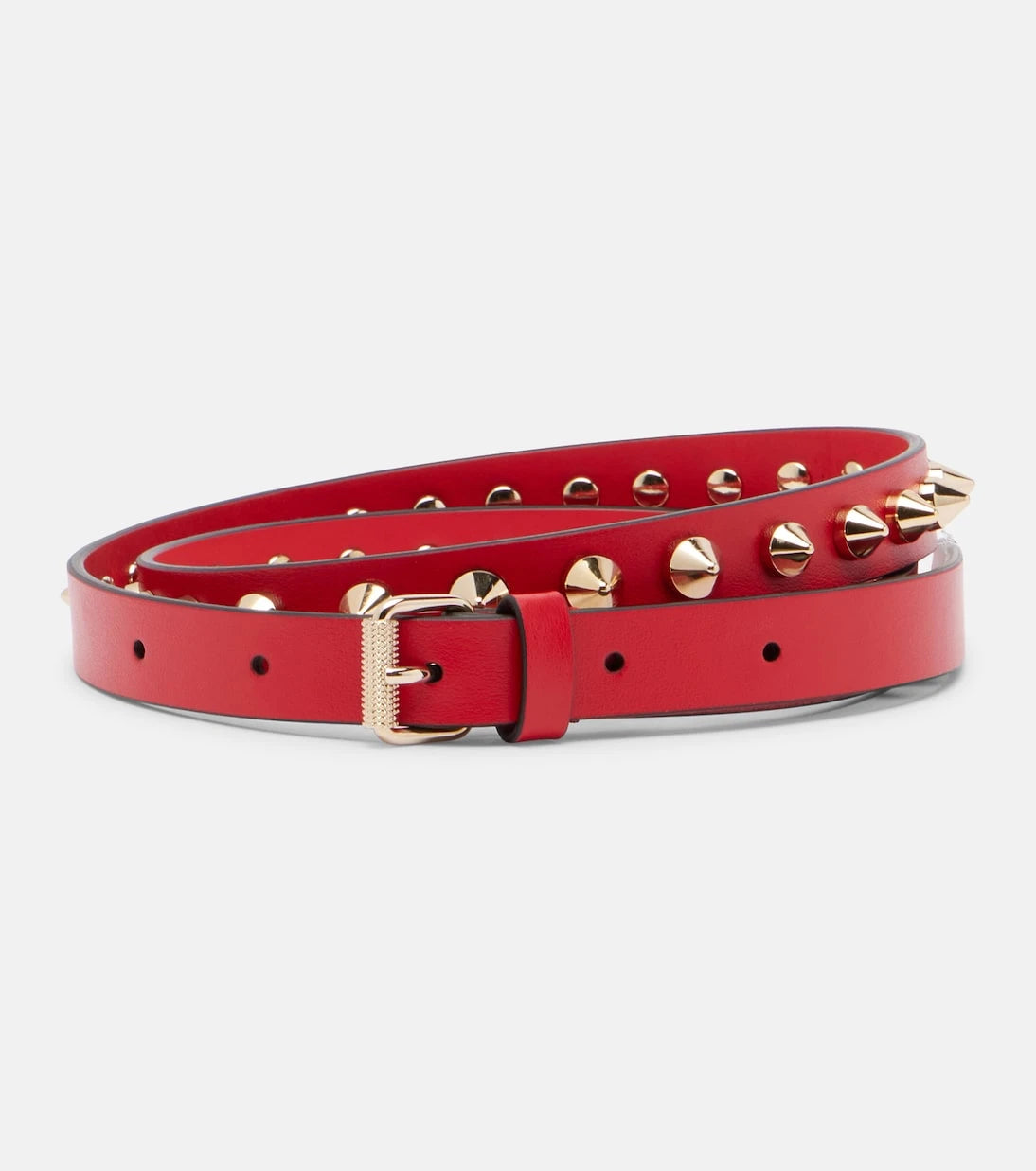 Christian Louboutin - حزام Loubispikes الجلدي