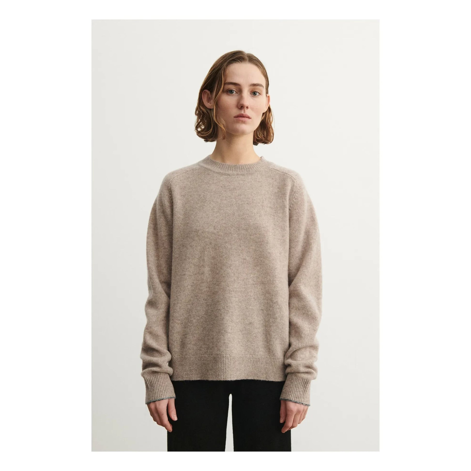 FUB - Wool Round Neck Sweater - Women's Collection | Beige