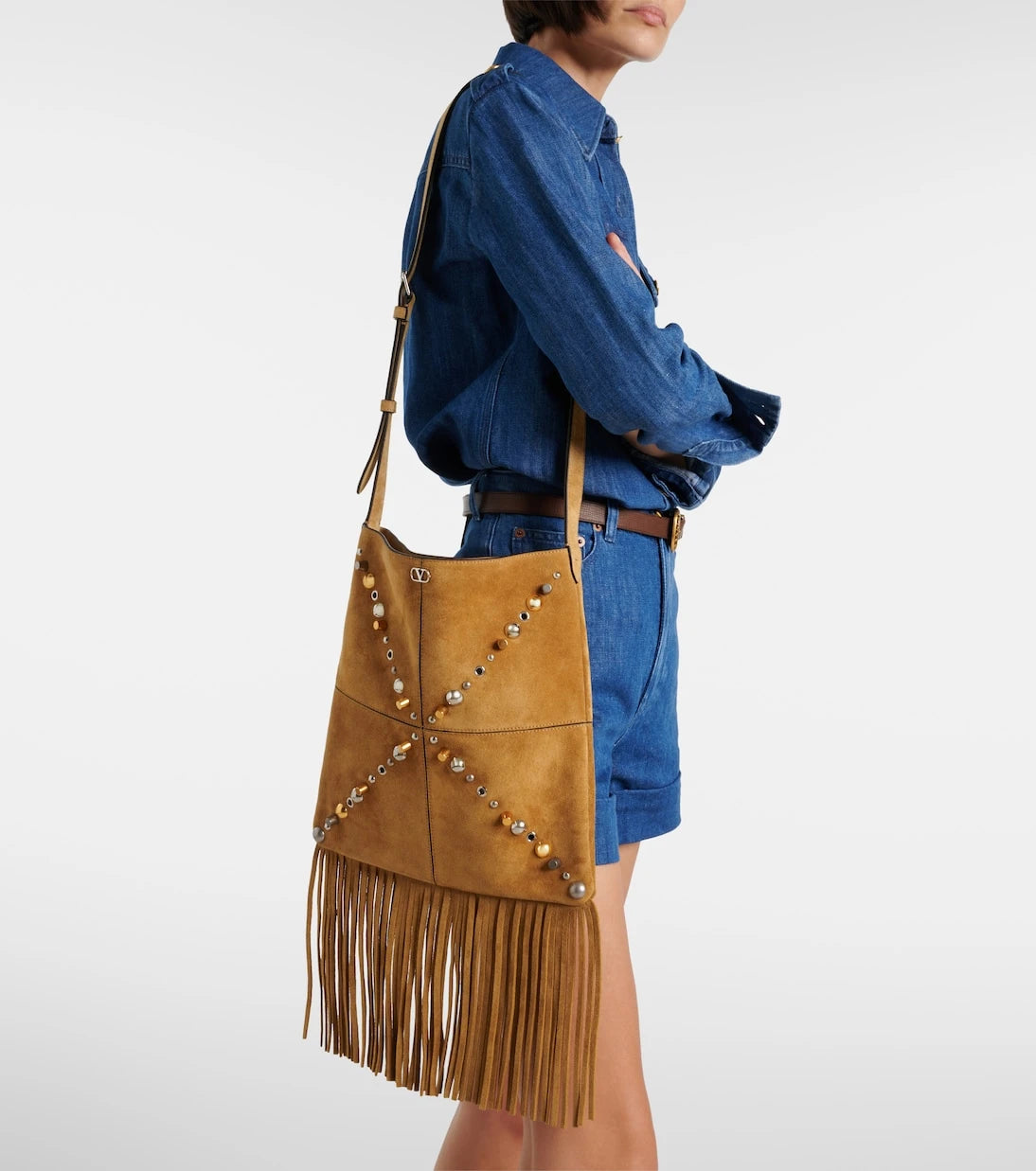 Valentino Garavani - Nellcôte Medium suede shoulder bag