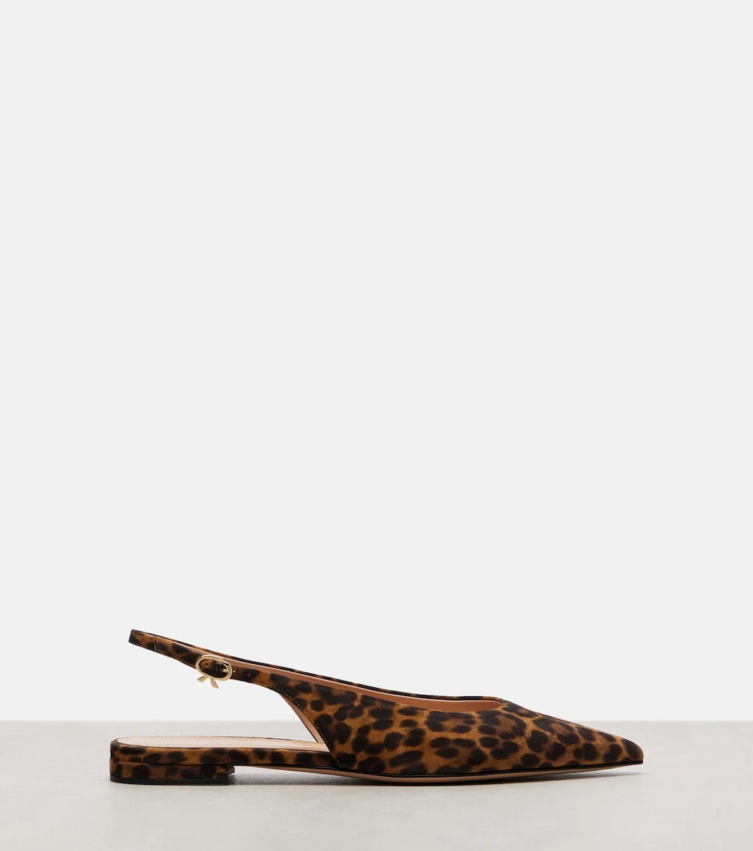 Gianvito Rossi - Robbie leopard-print suede slingback flats