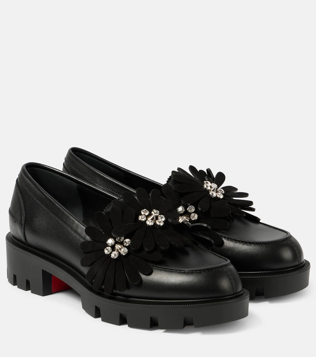 Christian Louboutin - Flora Moc embellished leather loafers