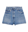 Prada Blue Denim High-Waist Shorts