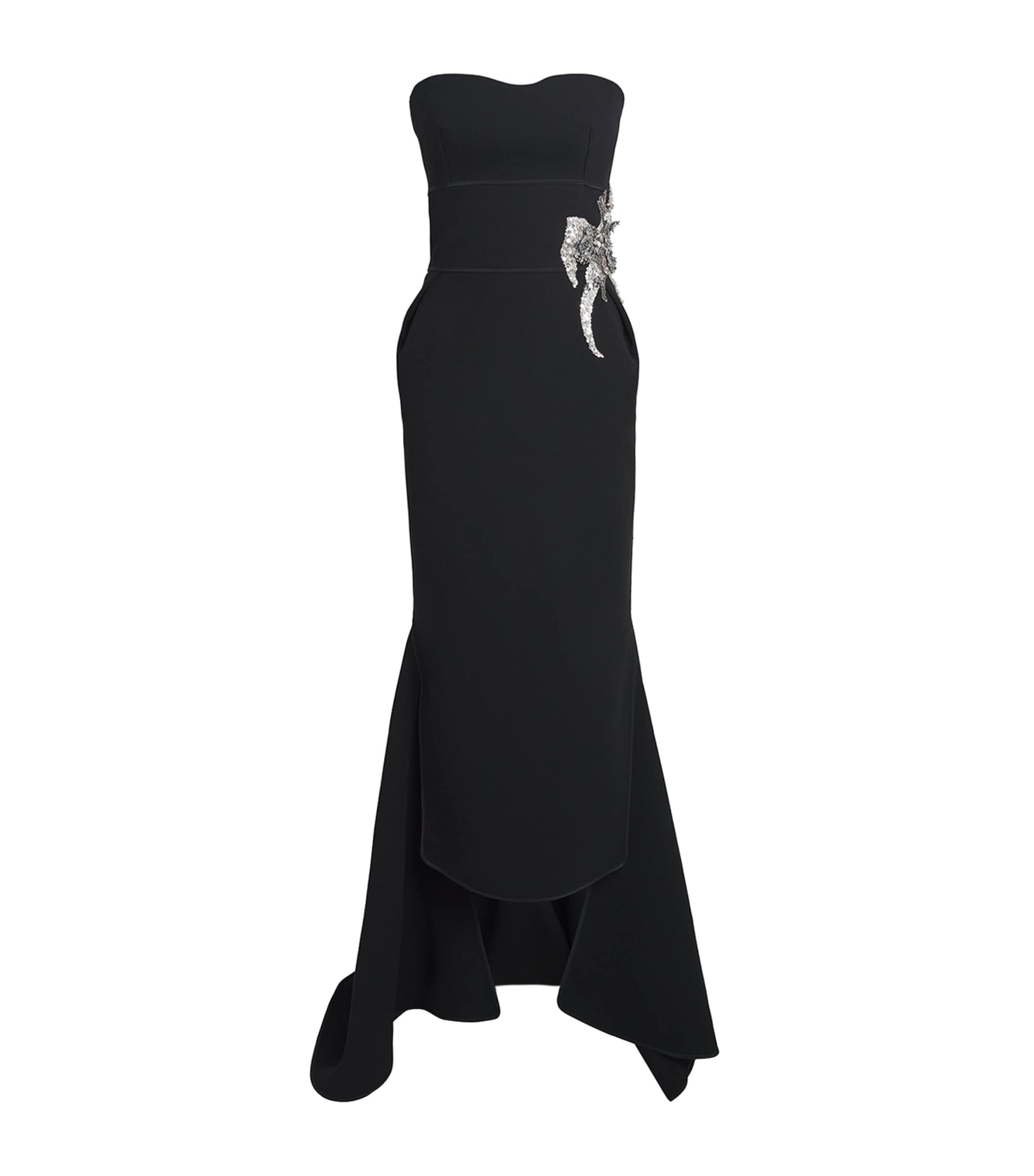 Maticevski Black Crepe Embellished Residence Gown