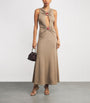 Mineral Stone-Detail Cut-Out Maxi Dress SAND