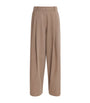 Stretch-Drill Wide-Leg Trousers