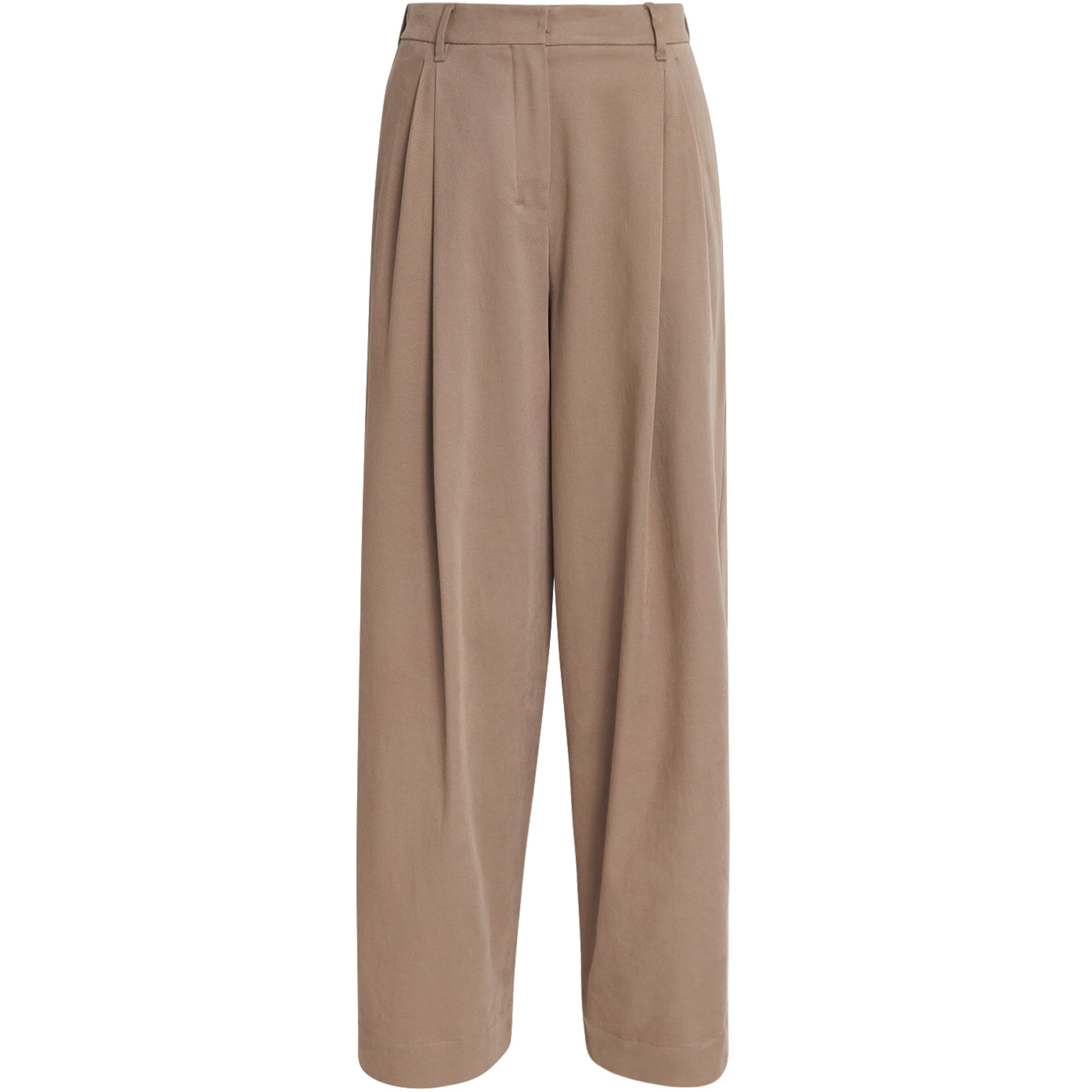 Stretch-Drill Wide-Leg Trousers