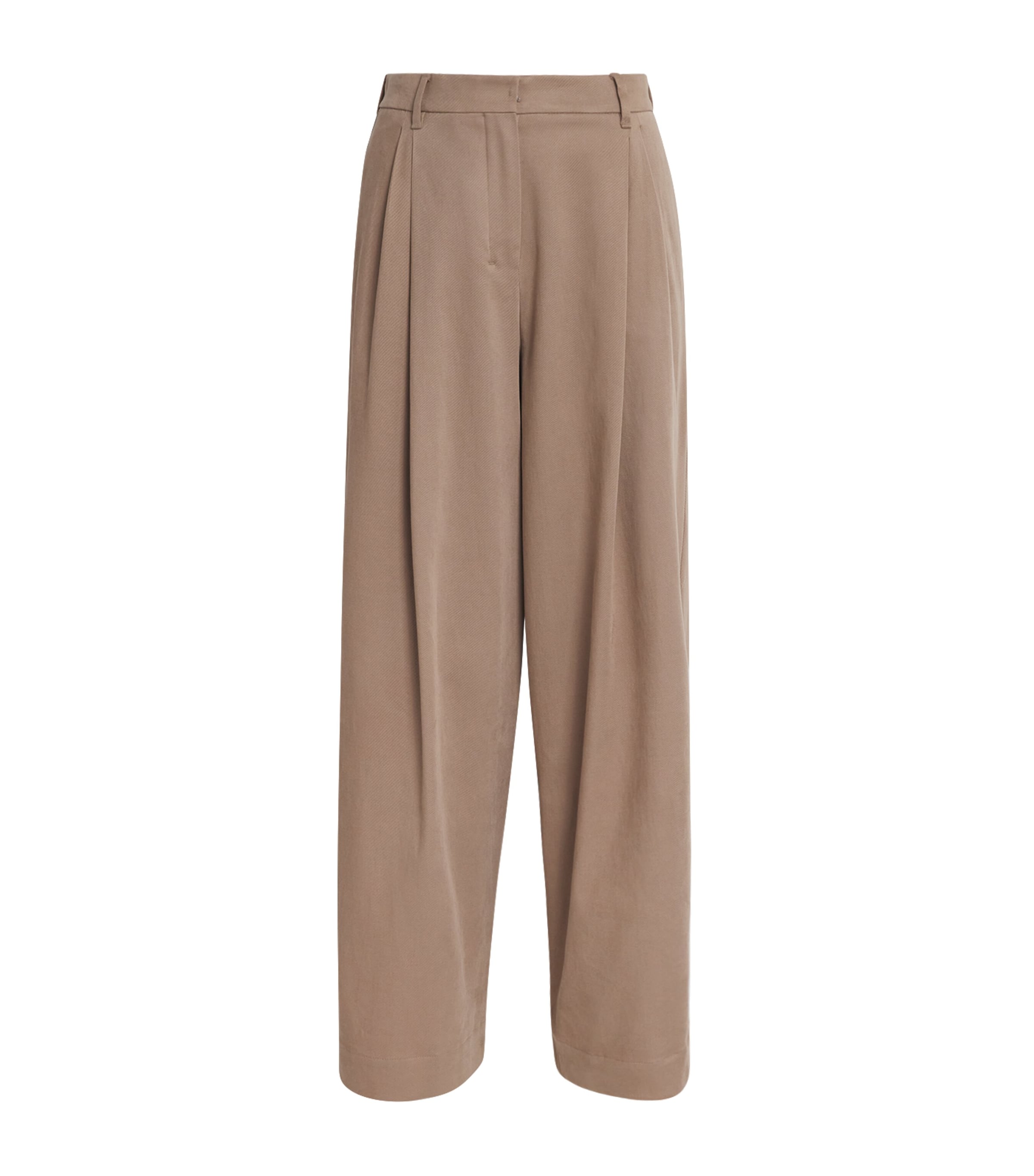 Stretch-Drill Wide-Leg Trousers