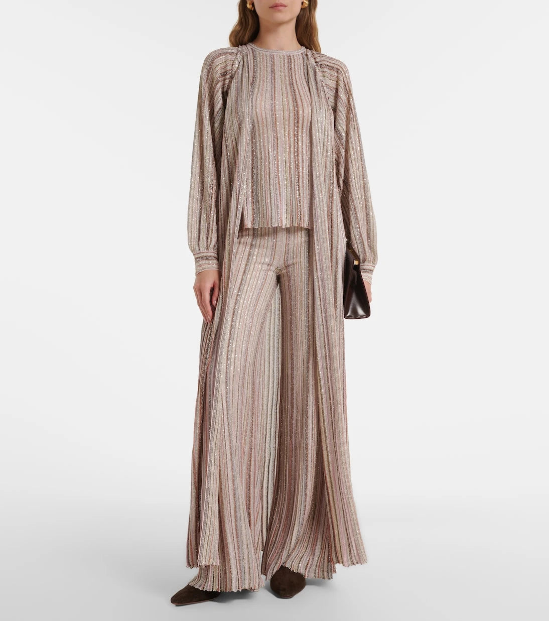 Missoni - Striped lamé wide-leg pants