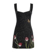 Embellished Tulip Mini Dress BLACK