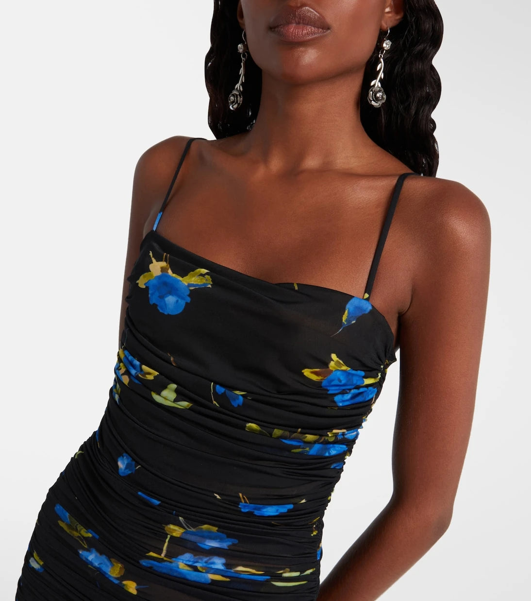 Blumarine - Floral draped jersey maxi dress
