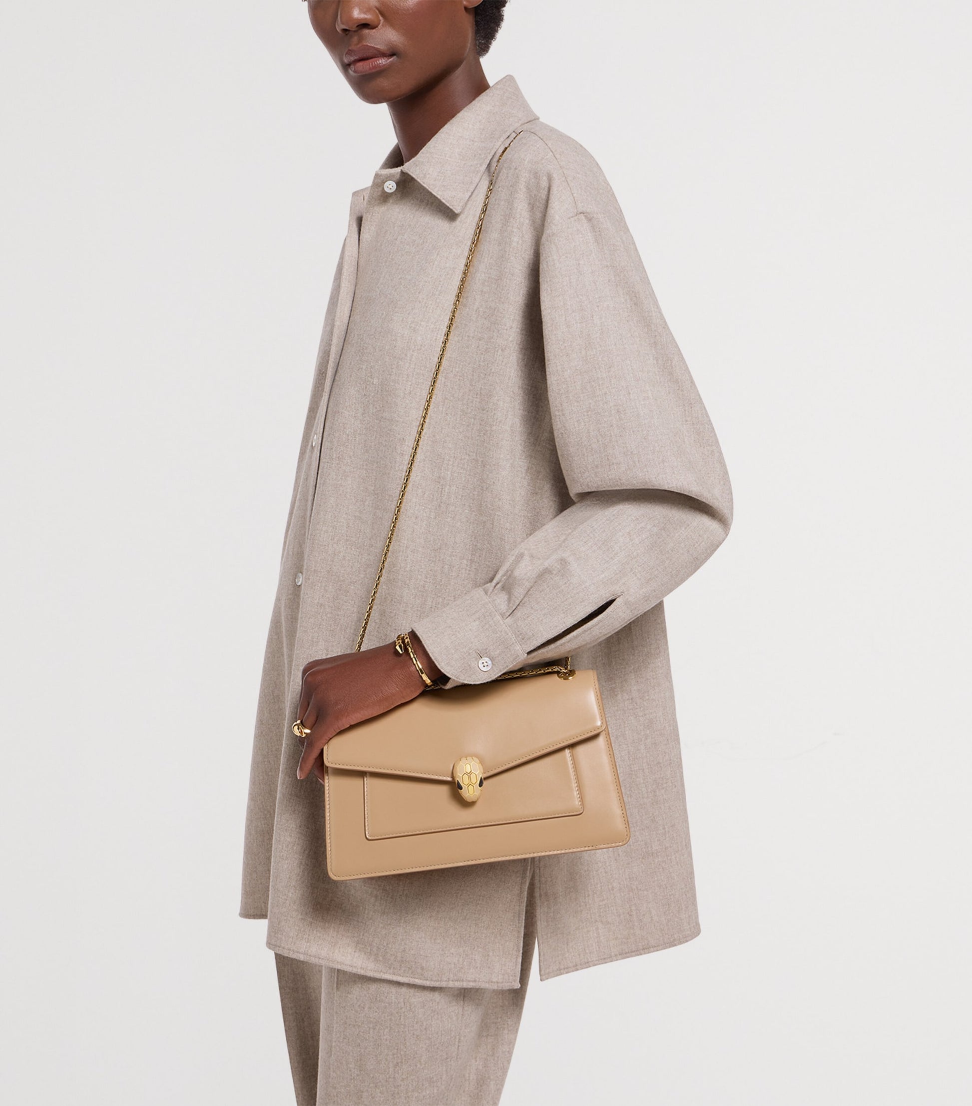 Leather Serpenti Forever Shoulder Bag