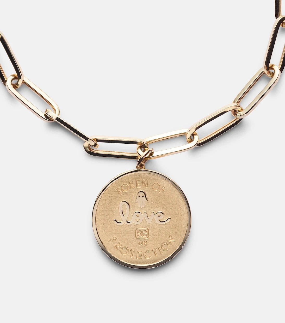Sydney Evan - Evil Eye Coin 14kt gold chain bracelet