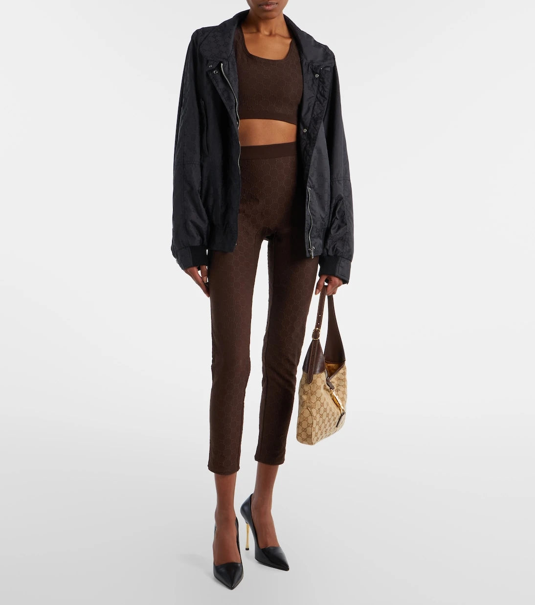 Gucci - GG jersey jacquard sports bra