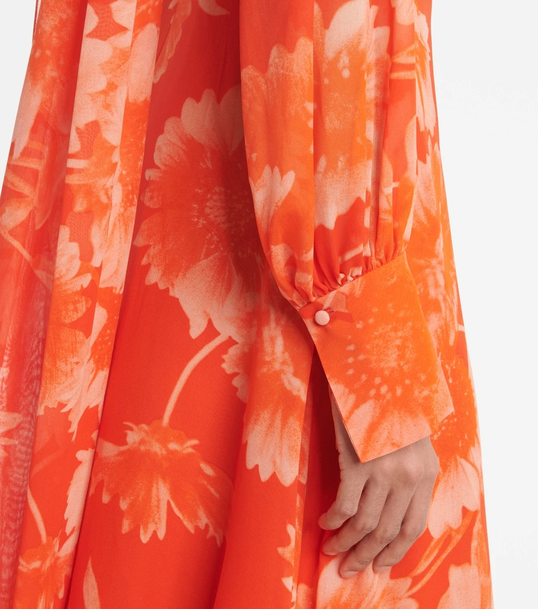 Erdem - Caped floral silk gown