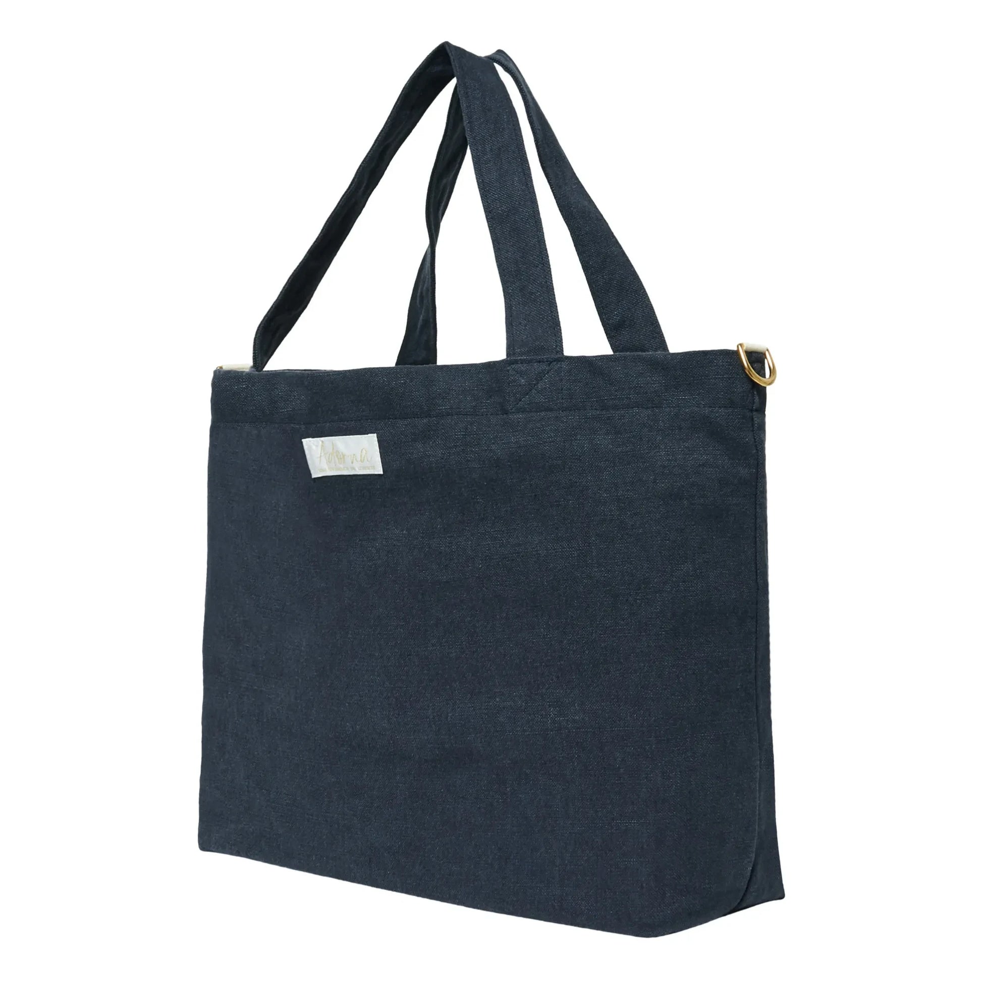 Adorna - Emma Linen tote bag | Navy blue