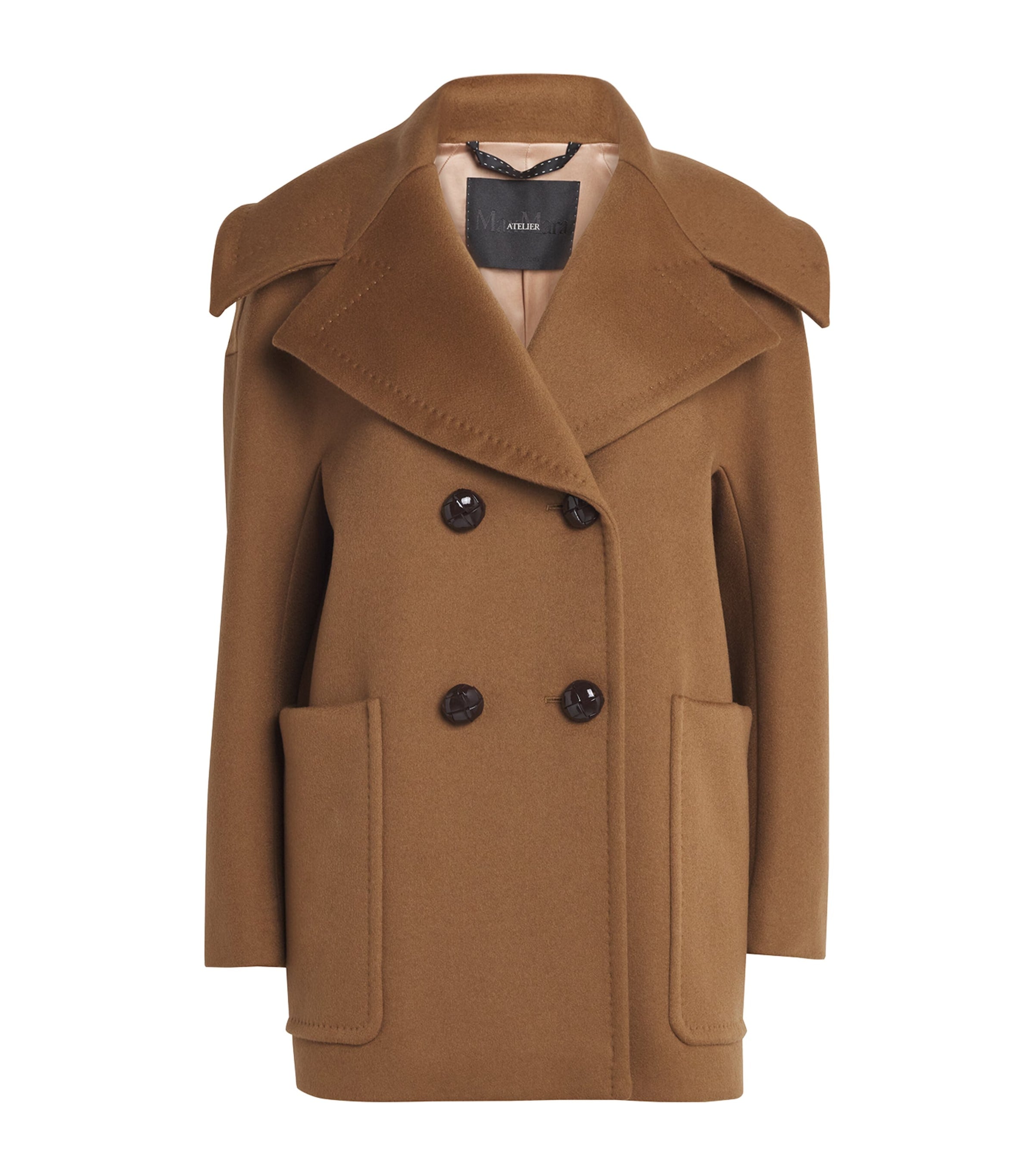 Max Mara Beige Cashmere Pea Coat