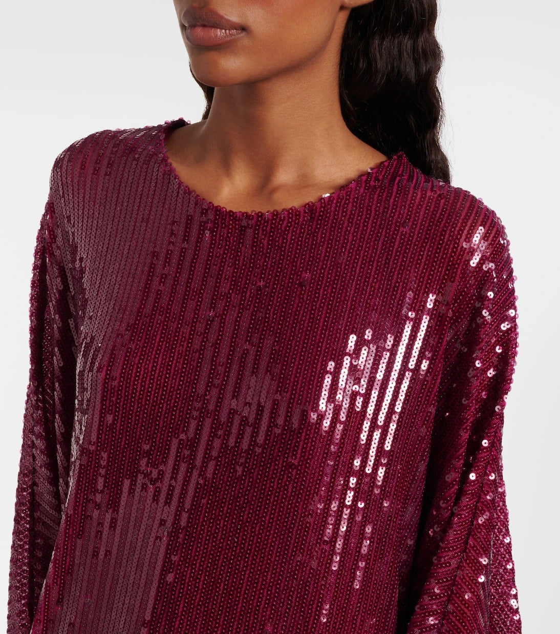 Taller Marmo - Vegas sequined feather-trimmed chiffon kaftan