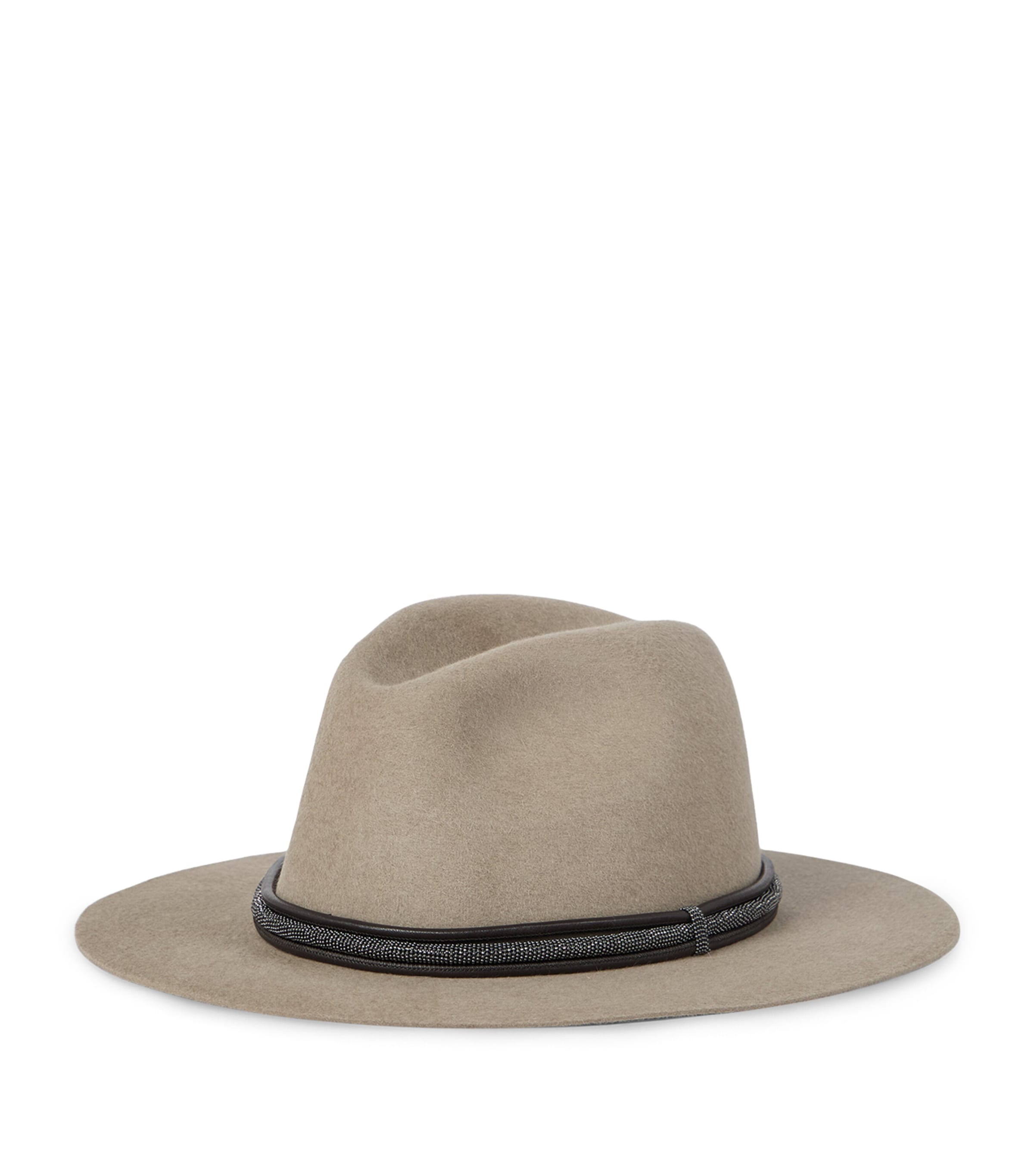 Brunello Cucinelli Brown Felt Fedora Hat