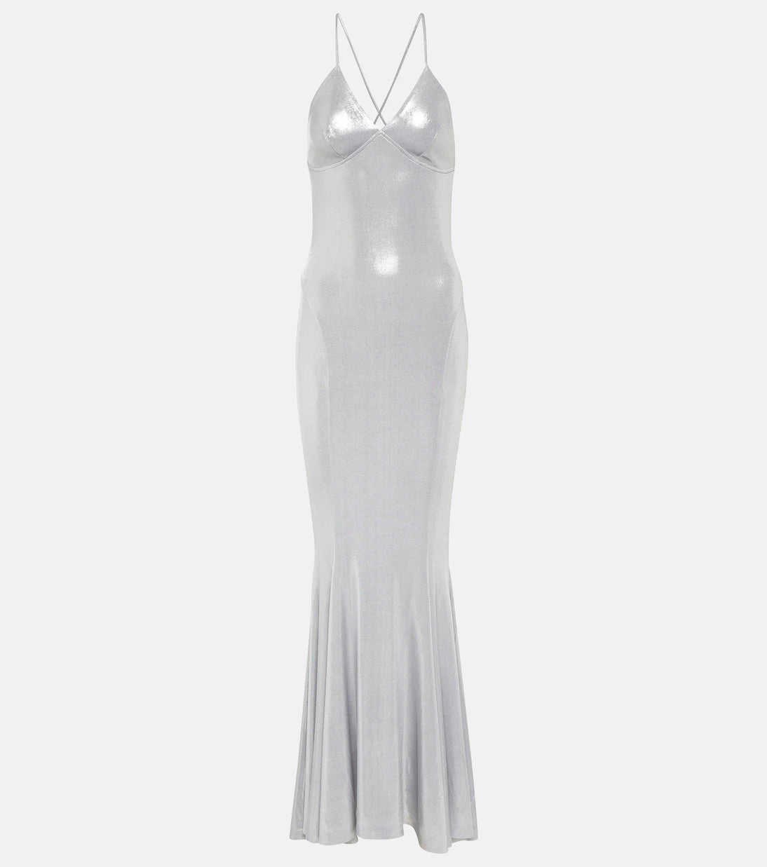 Norma Kamali - Metallic jersey lamé gown