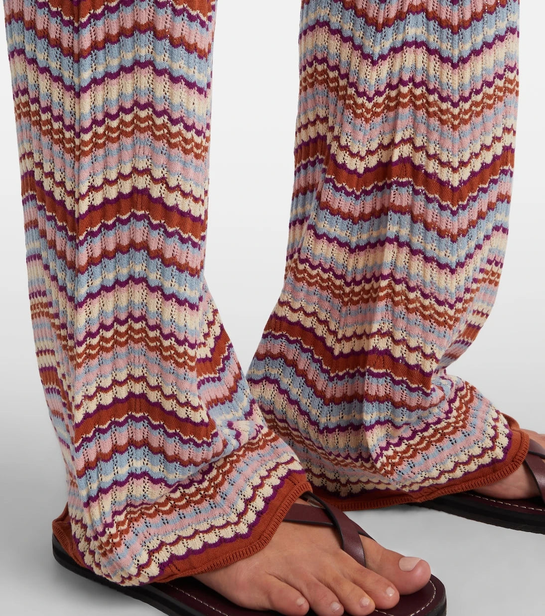 Rixo - Boni chevron cotton flared pants