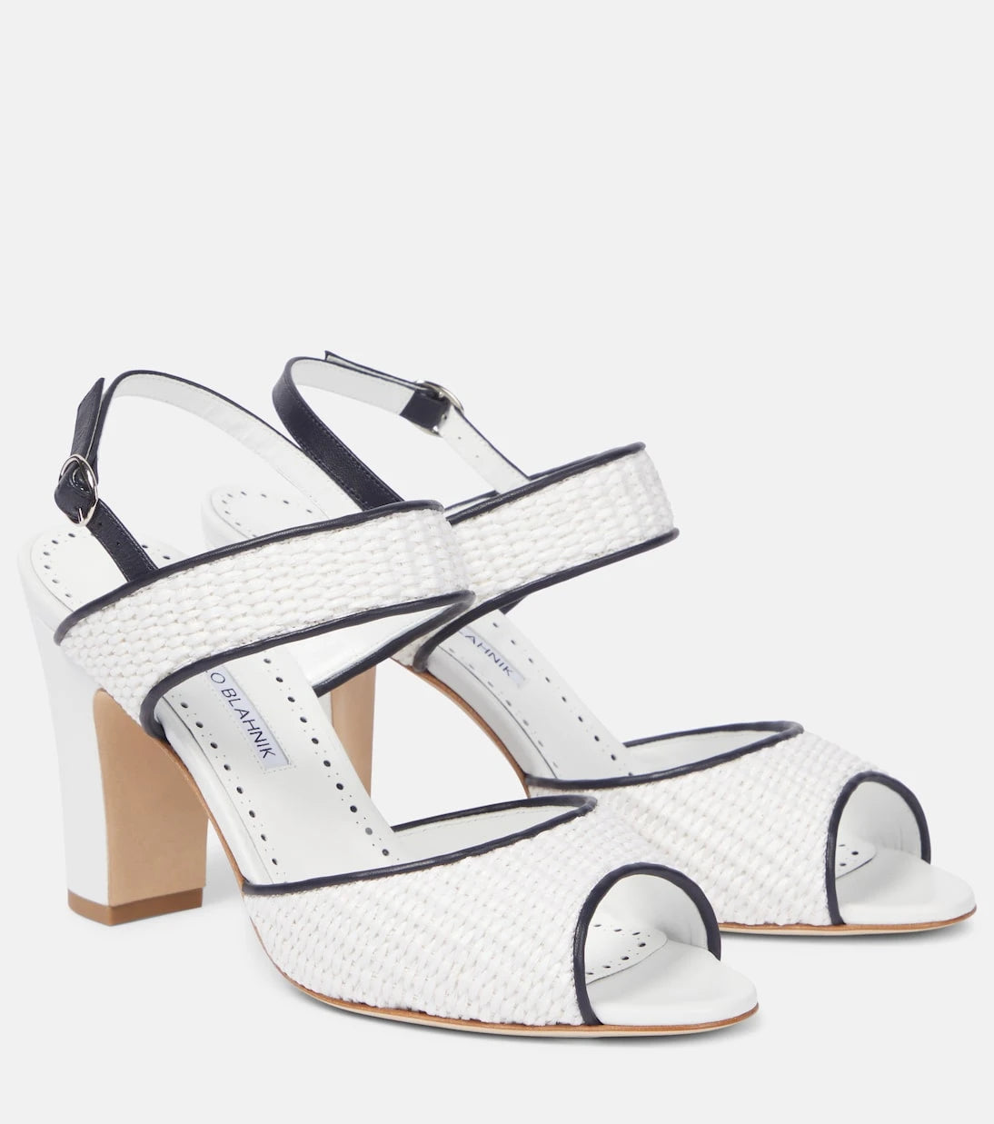 Manolo Blahnik - Khiko 90 raffia slingback sandals