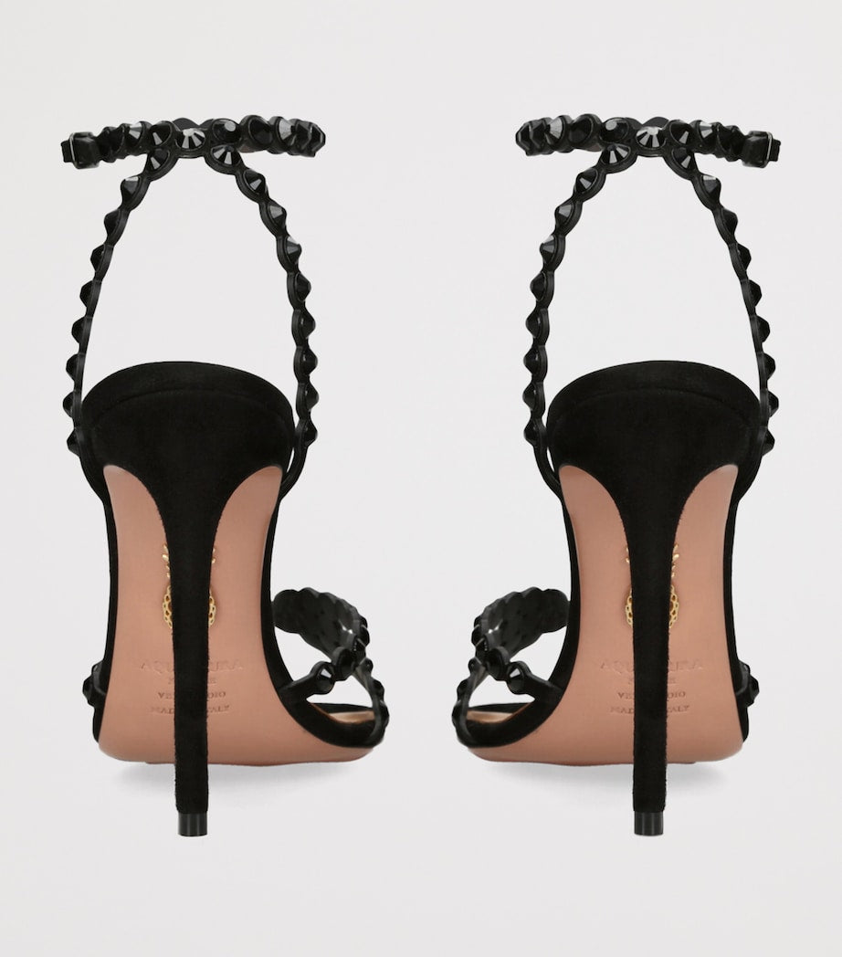 Aquazzura Black Embellished Tequila Heeled Sandals 105