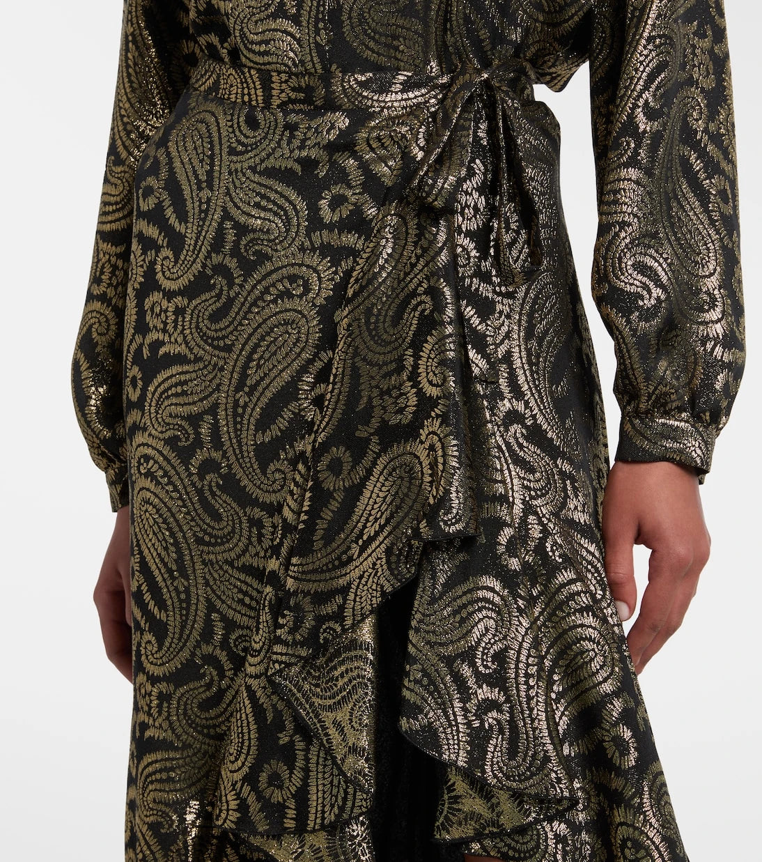 Etro - Paisley ruffled silk-blend midi skirt