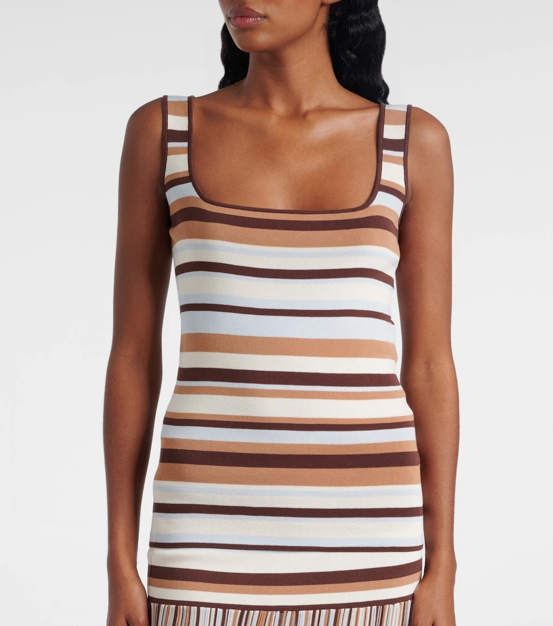 Faithfull - Enya striped knitted cotton-blend top