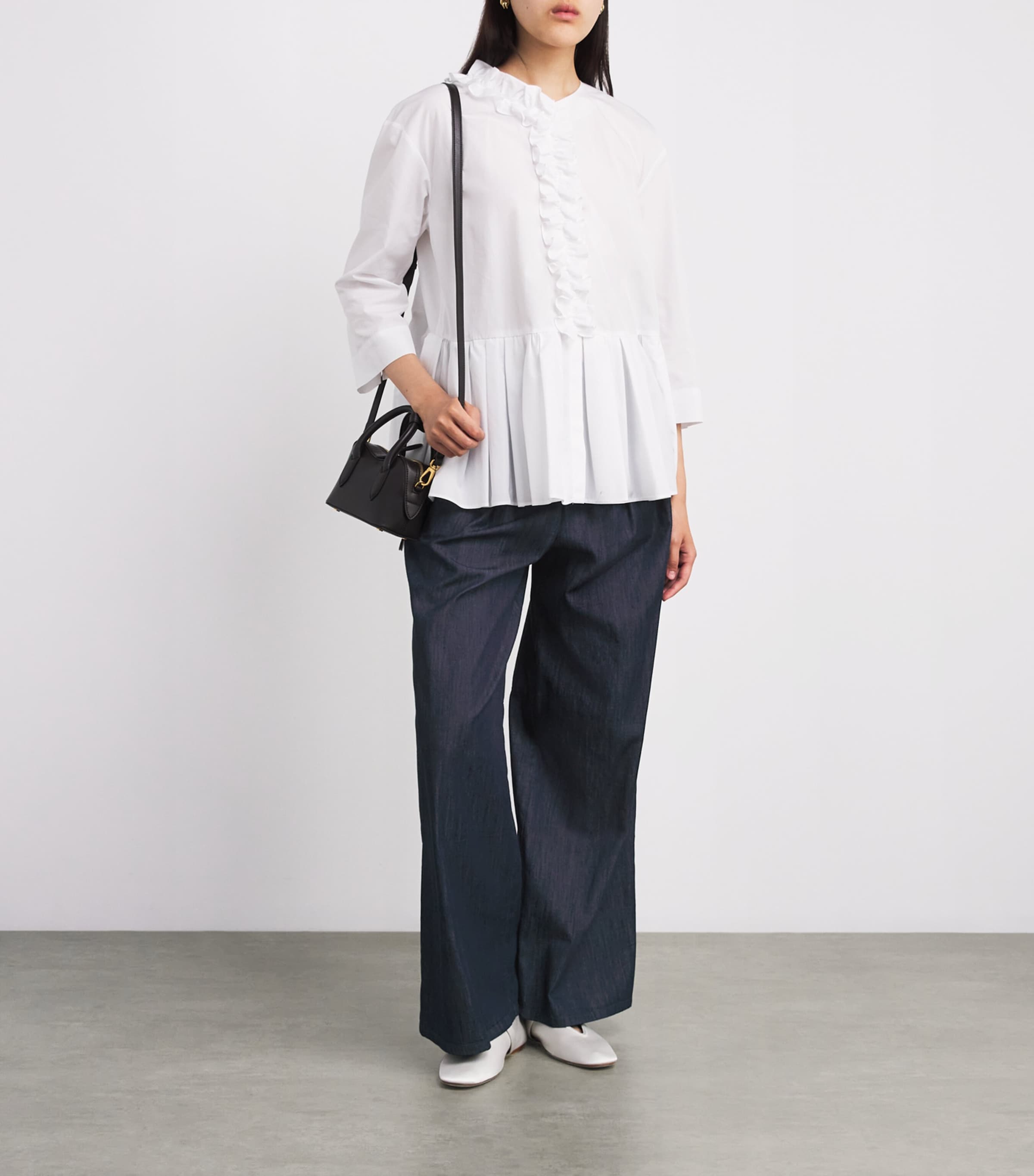 Max Mara Blue Denim Embellished Trousers