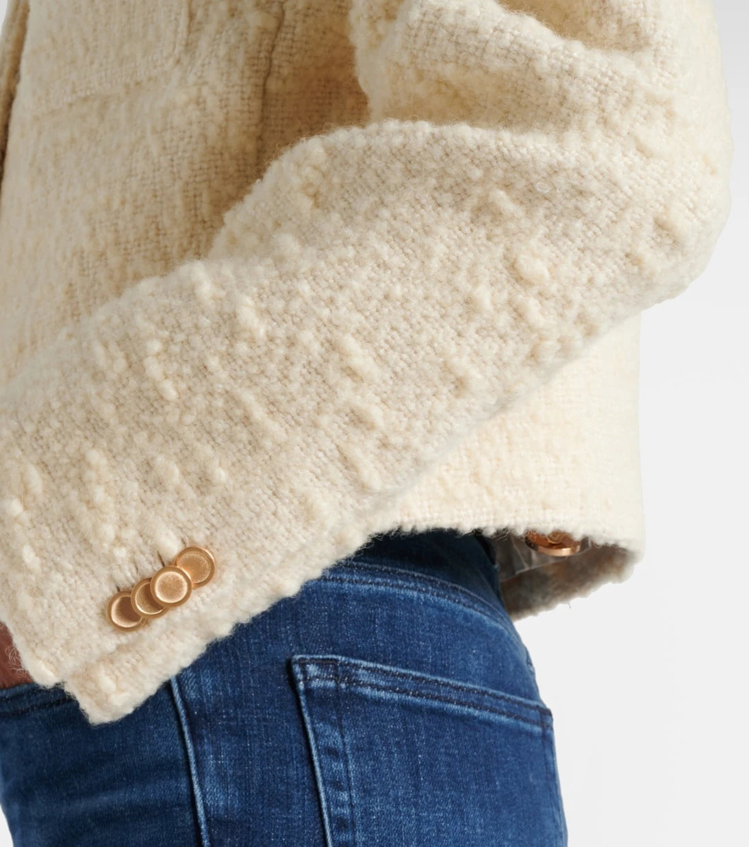 Frame - Cropped cotton and wool jacket