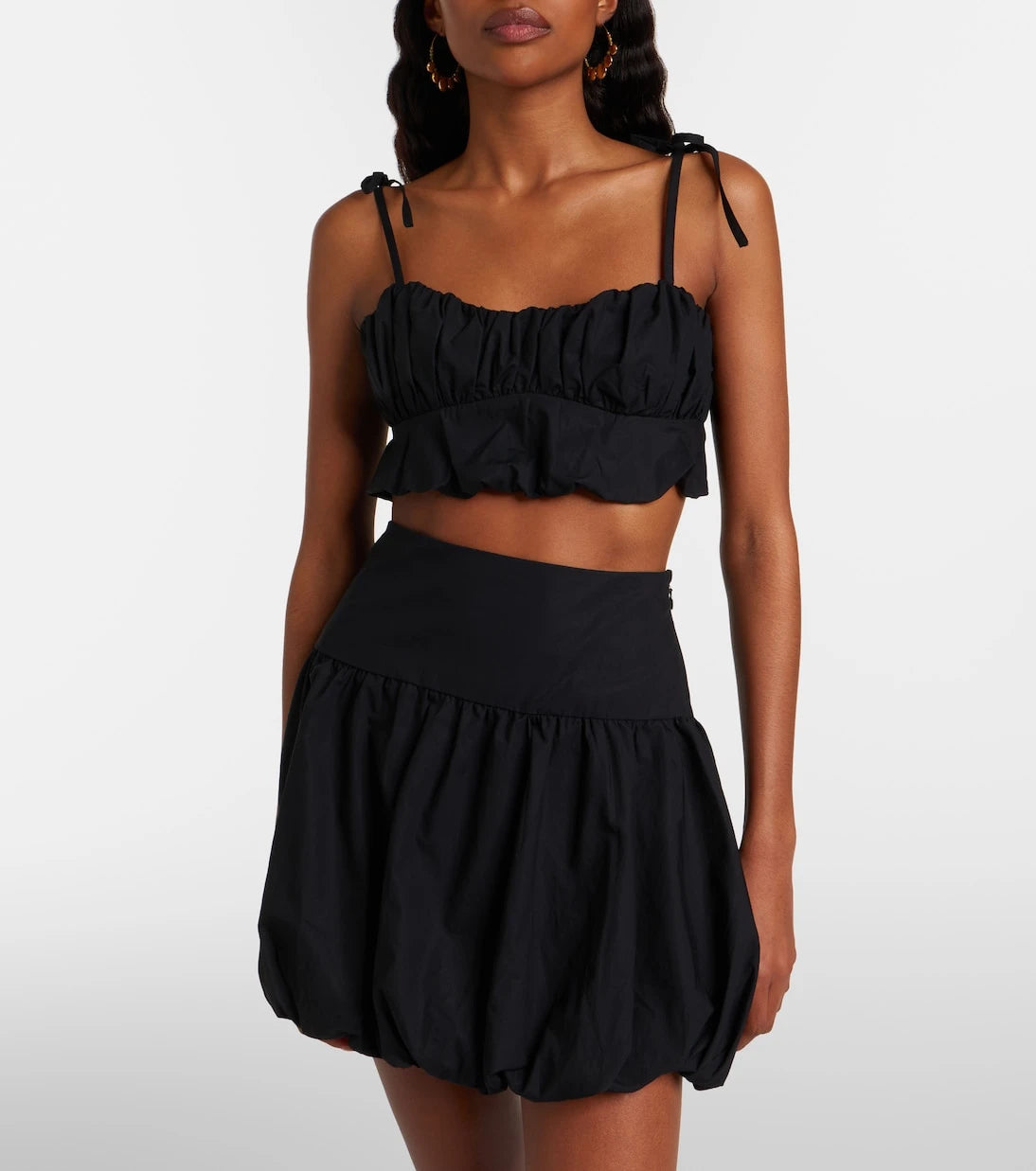 Faithfull - Pelea ruched cotton crop top