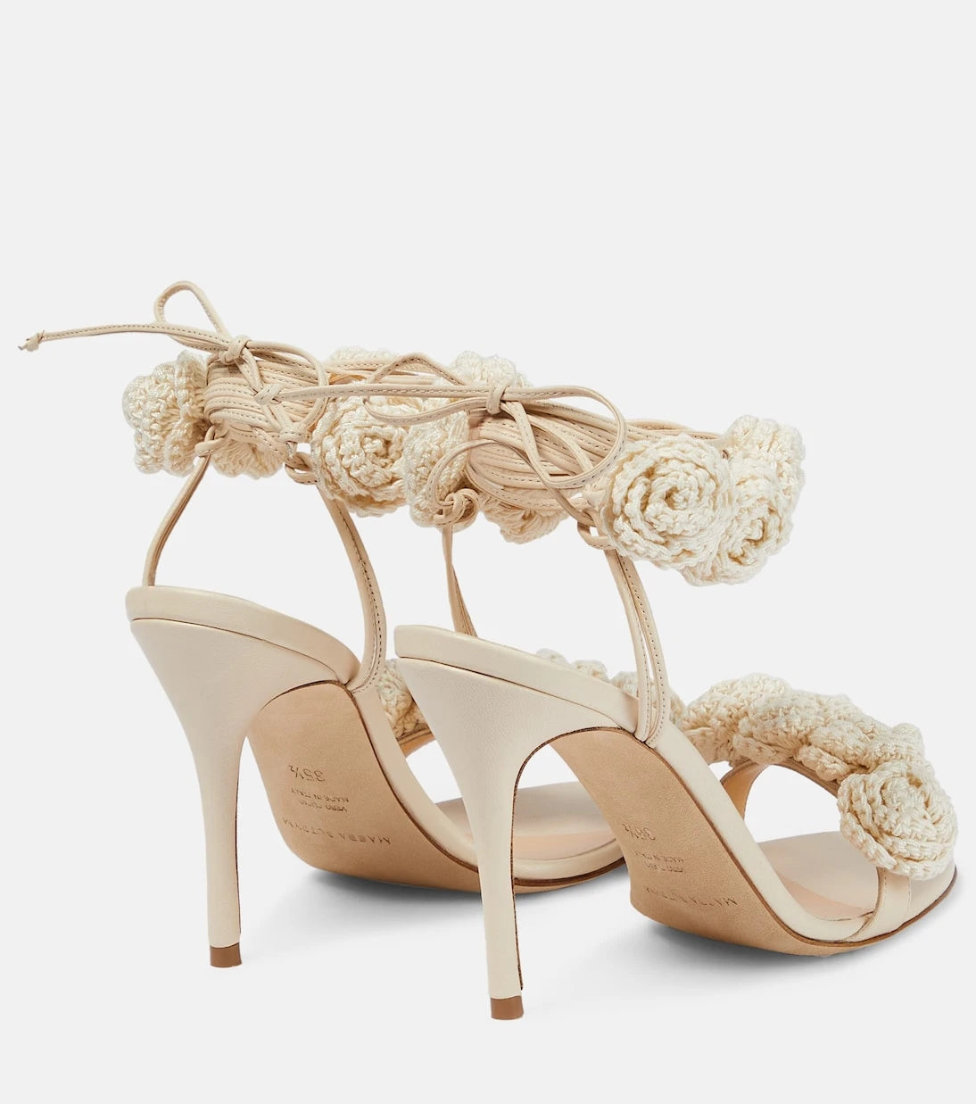 Magda Butrym - Floral crochet and leather sandals
