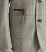 Grey Wool-Silk Herringbone Travel Jacket