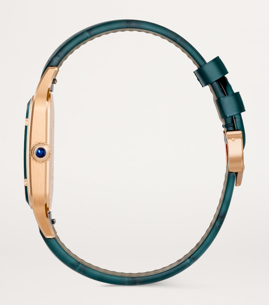 Large Rose Gold and Sapphire Santos-Dumont Watch 43.5mm