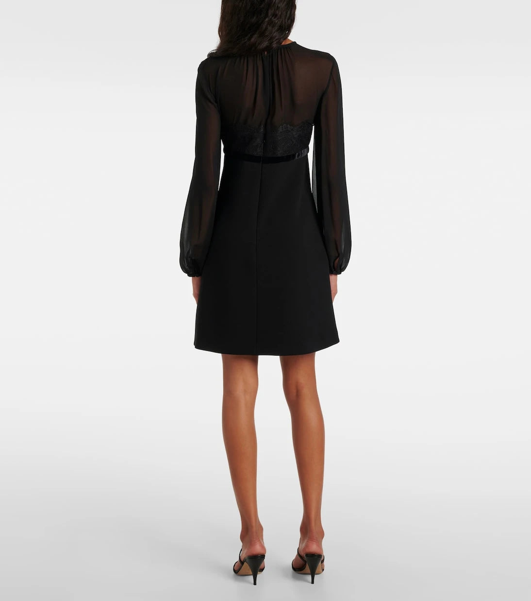 Max Mara - Jader sablé and silk georgette minidress