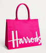 Harrods Pink Large Cotton Logo Tote Bag