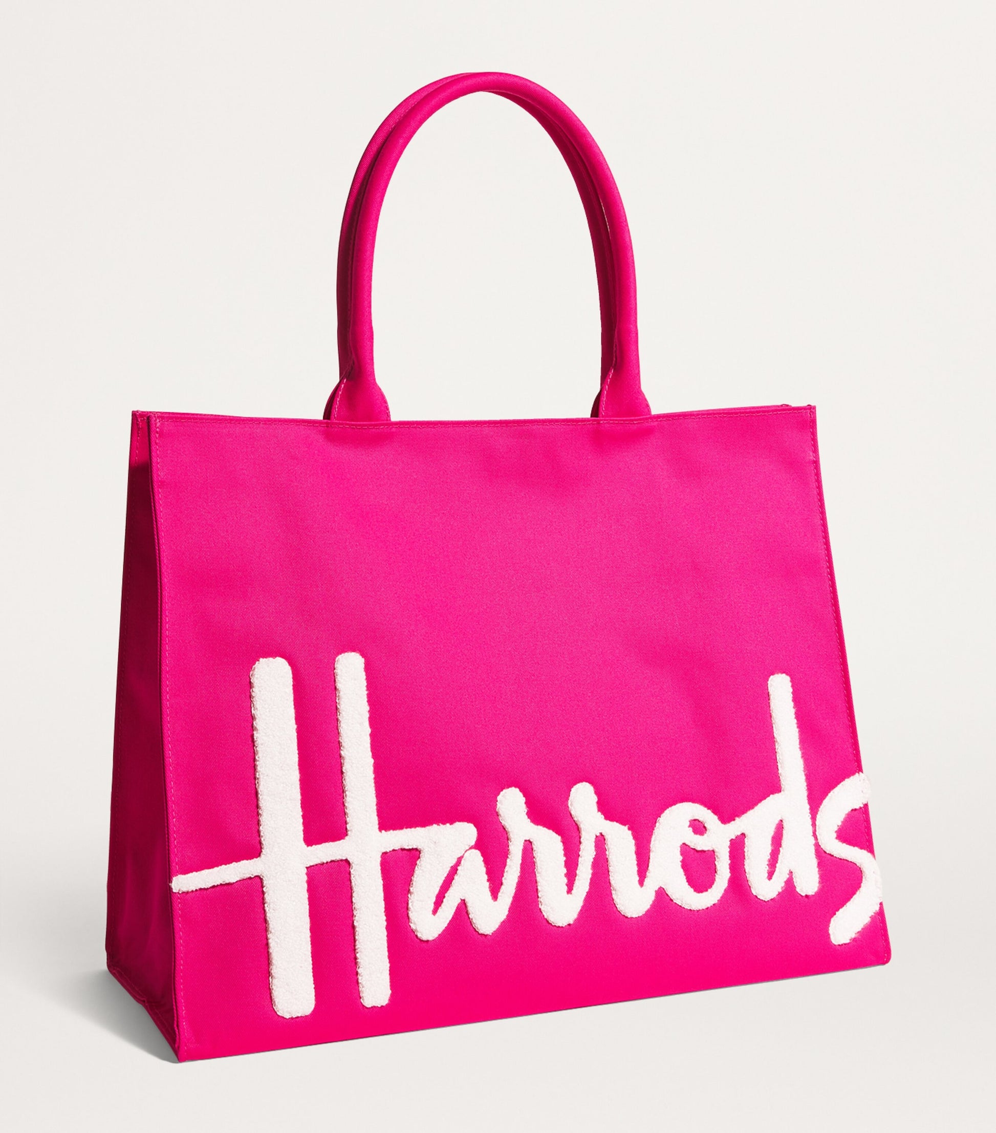 Harrods Pink Large Cotton Logo Tote Bag