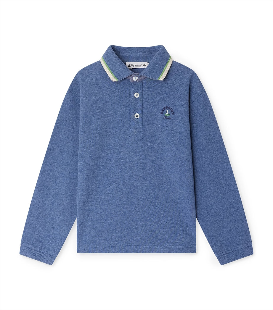 Cotton Long-Sleeve Polo Shirt (10-14 Years)