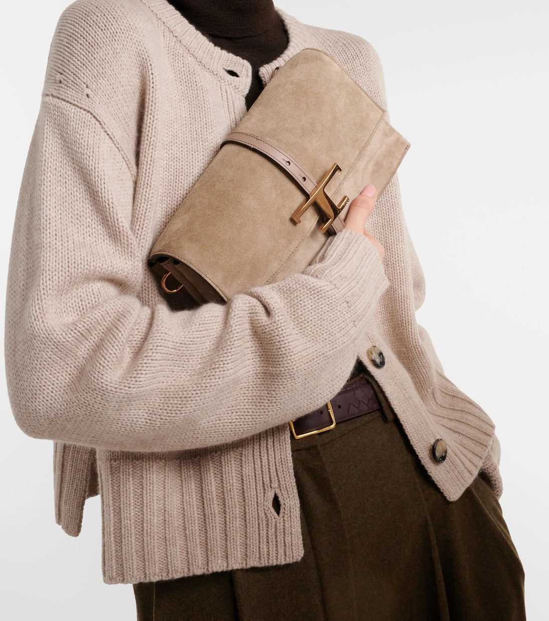 Tod's - T Timeless Mini suede shoulder bag