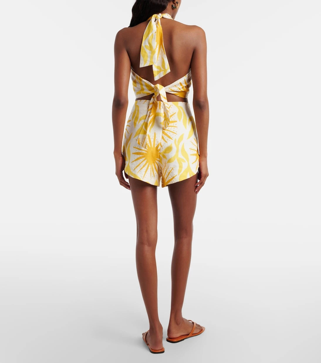 Cala de la Cruz - Bahamas printed linen shorts