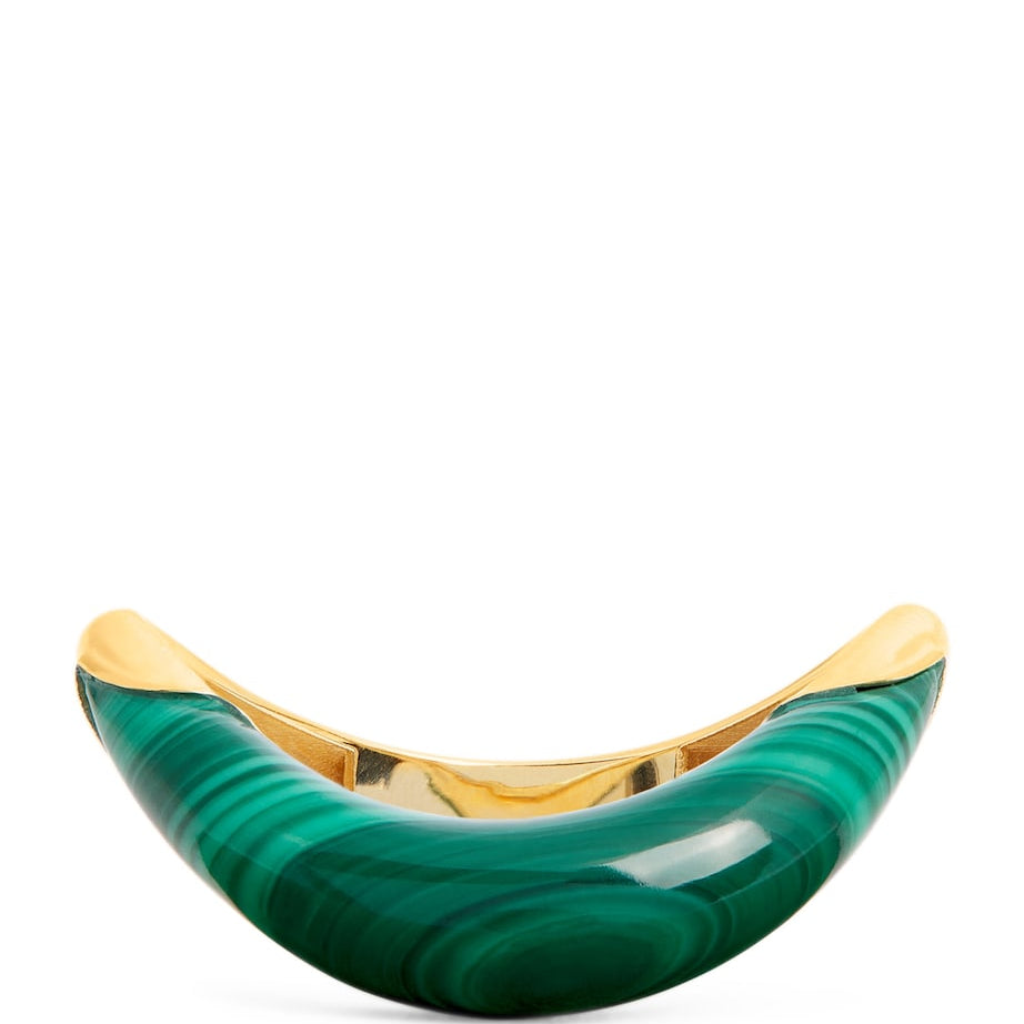 Yellow Gold and Malachite Boa Stackable Ring
