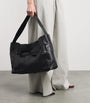 St. Agni Black Large Leather Woven Tote Bag