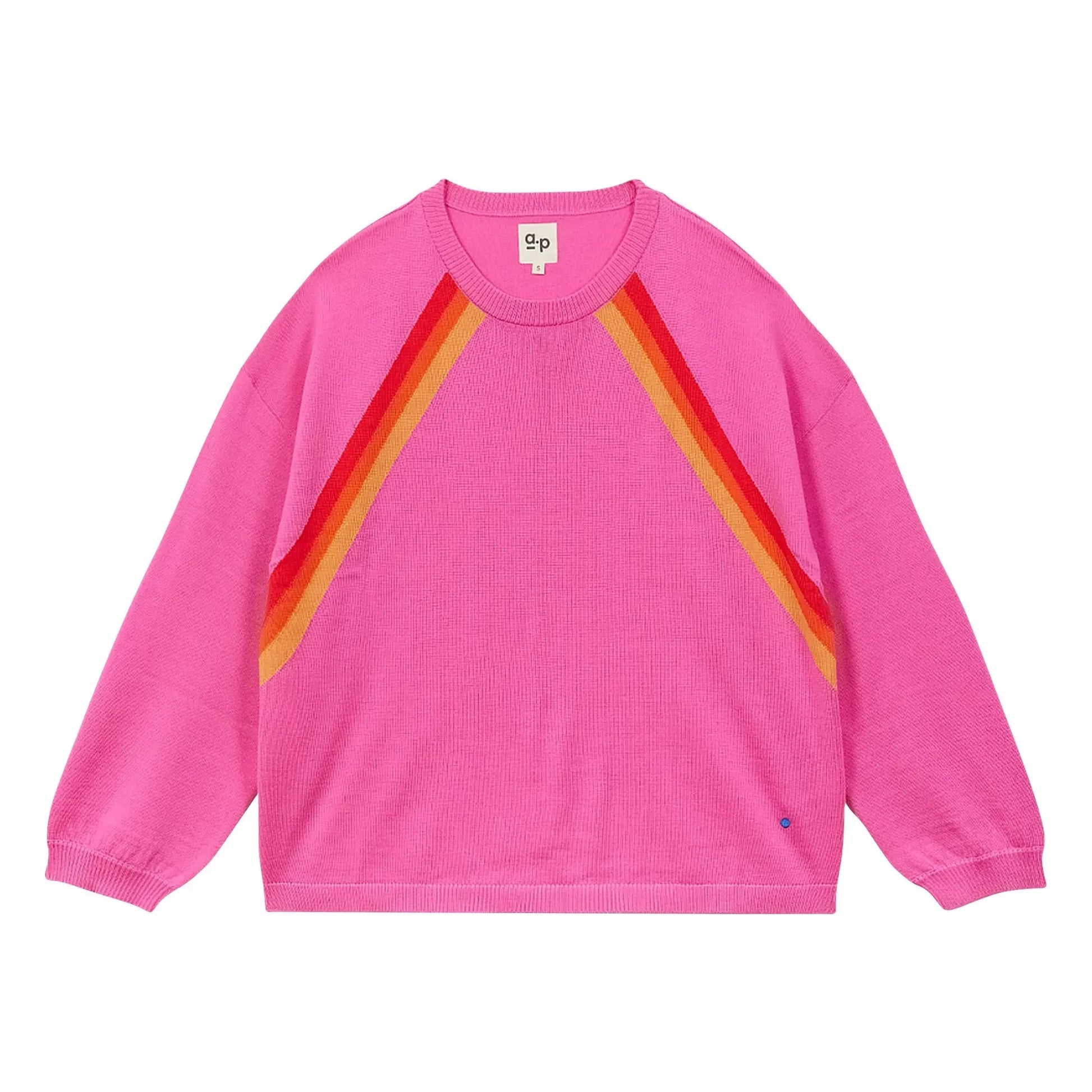 a.p - Raglan Stripes Sweater | Pink