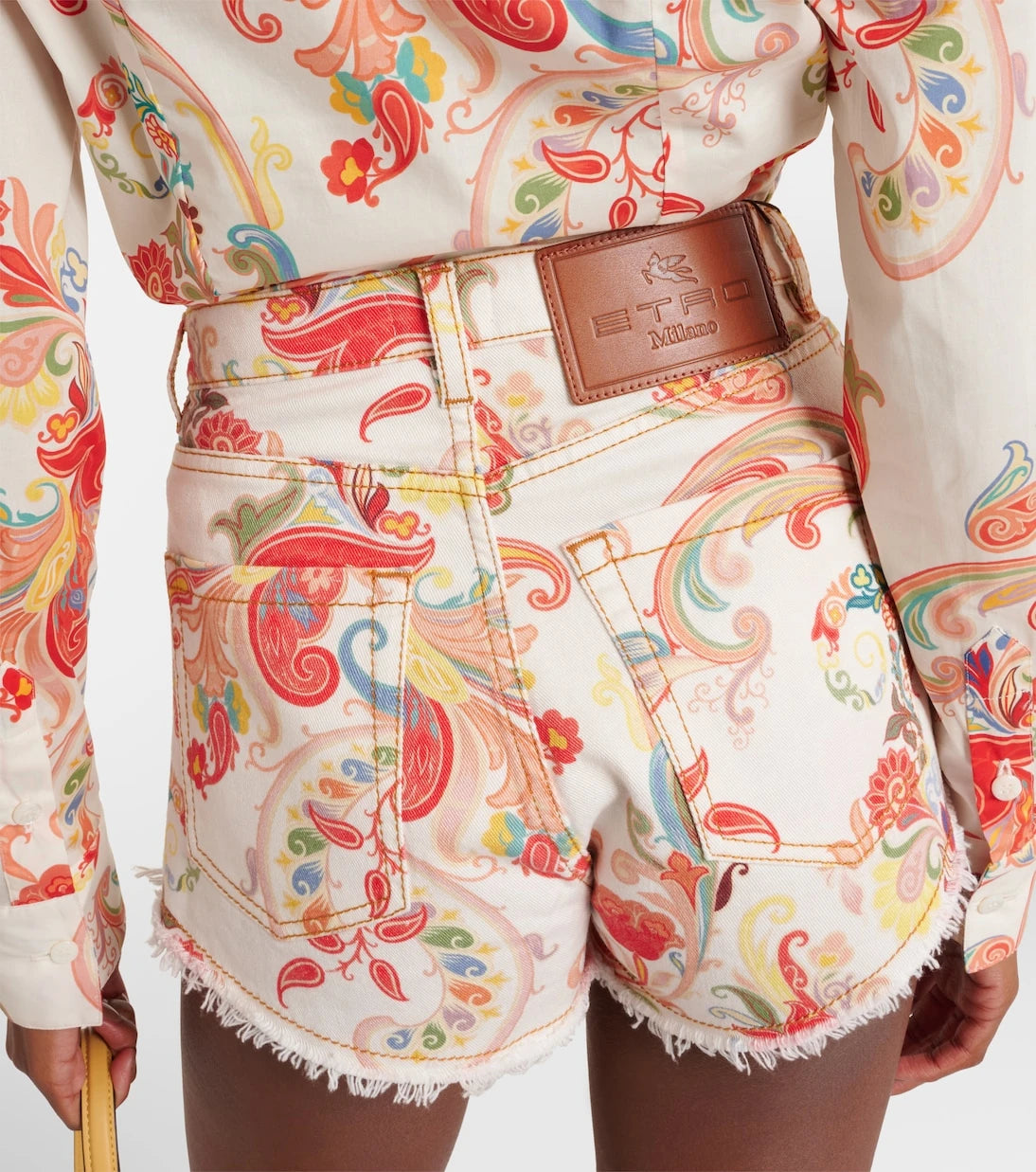 Etro - Mid-rise paisley denim shorts