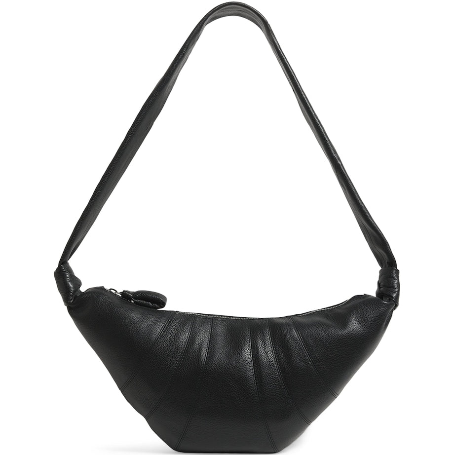 Medium Grained Leather Croissant Shoulder Bag