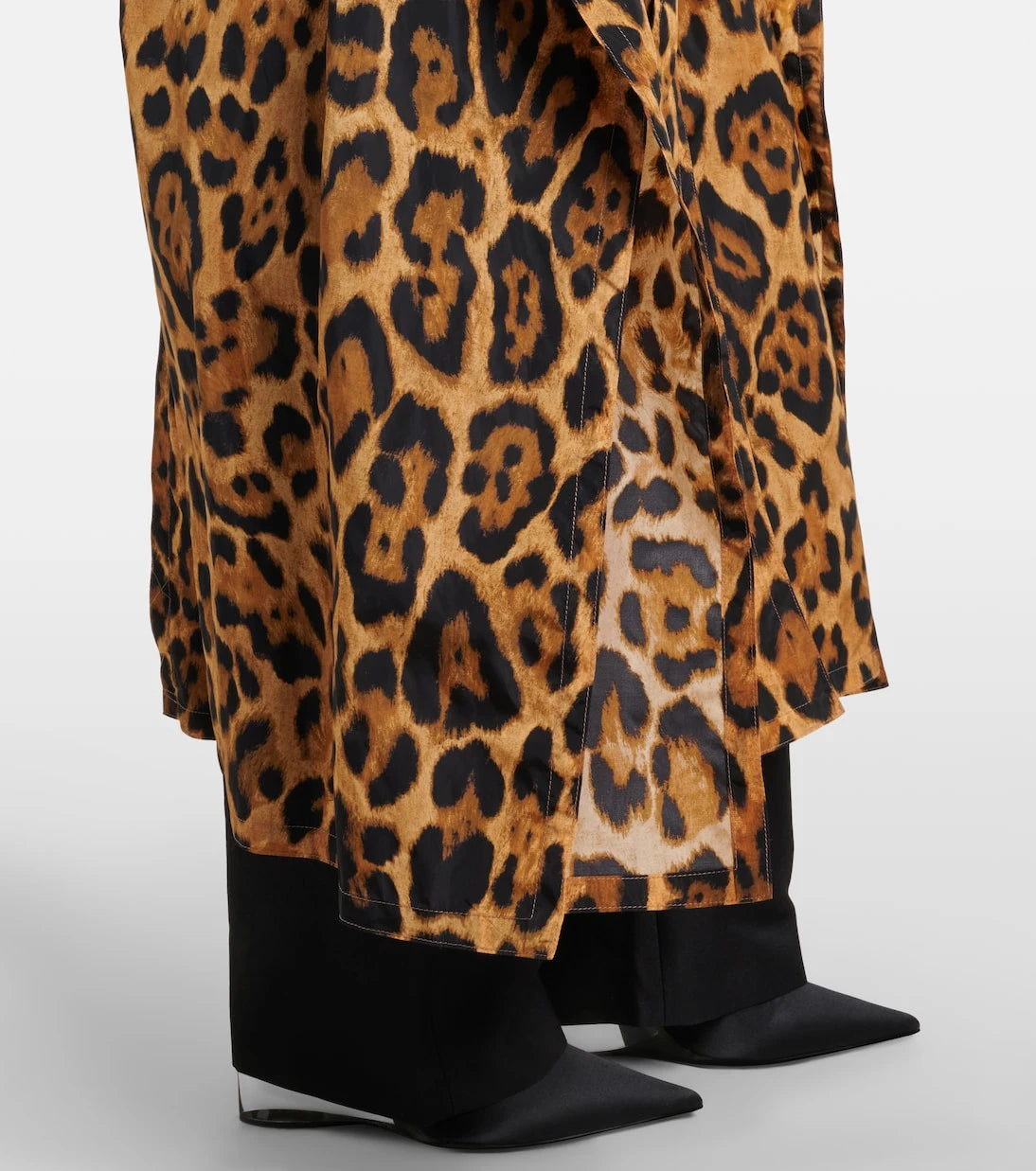 Alaïa - Animal-print taffeta trench coat